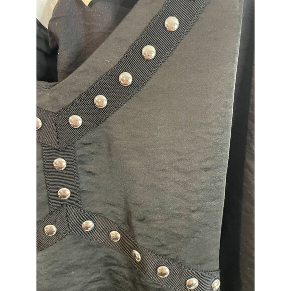 Pol Black Studded Strappy Tank Top With V-Neckline & Cross Back Design - Size S - Picture 14 of 16